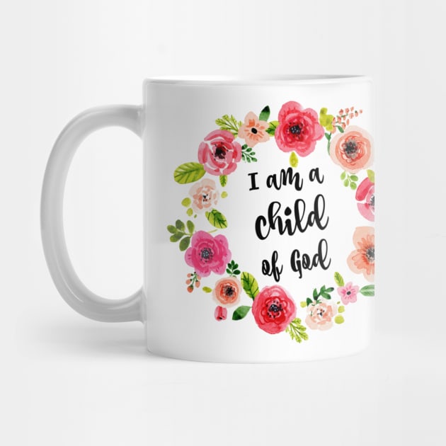 I am a child of God Floral Wreath by printabelle